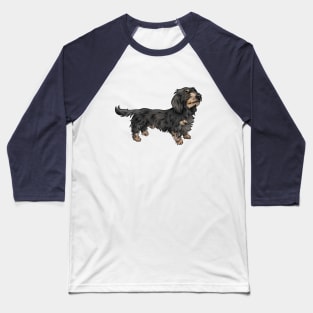 Wirehaired Dachshund | Black and Tan | Cute Dog Art Baseball T-Shirt